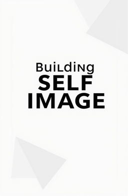 An artistic book cover design titled 'Building Self-Image' featuring a minimalistic white background with bold black font for the title, creating a modern and sleek appearance