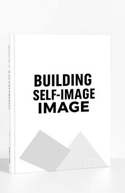 An artistic book cover design titled 'Building Self-Image' featuring a minimalistic white background with bold black font for the title, creating a modern and sleek appearance