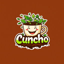 An innovative and eye-catching logo design for a coffee grounds-based biofertilizer called 'Cuncho'