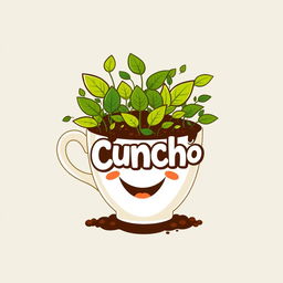 An innovative and eye-catching logo design for a coffee grounds-based biofertilizer called 'Cuncho'