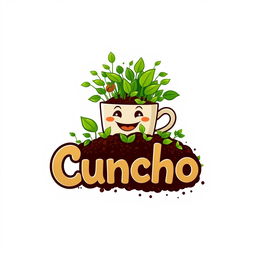 An innovative and eye-catching logo design for a coffee grounds-based biofertilizer called 'Cuncho'