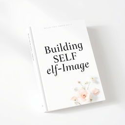 An aesthetically pleasing book cover design titled 'Building Self-Image' featuring a clean, white background that evokes a sense of calm and sophistication