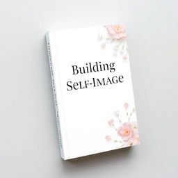 An aesthetically pleasing book cover design titled 'Building Self-Image' featuring a clean, white background that evokes a sense of calm and sophistication