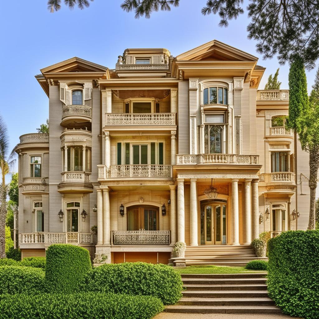 An old, two-story, lavish house showcasing wealth