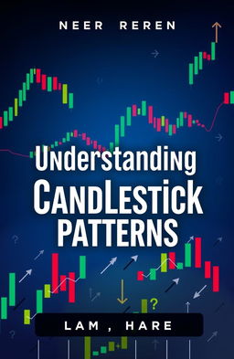 A visually striking book cover featuring a collection of colorful candlestick charts