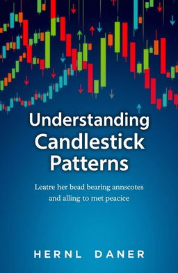 A visually striking book cover featuring a collection of colorful candlestick charts