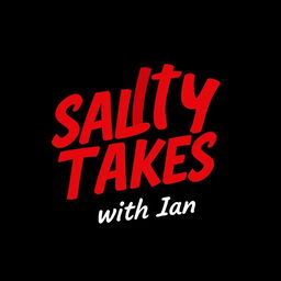 A vibrant logo design for 'Salty Takes with Ian'