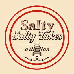 A classic circle logo design for 'Salty Takes with Ian'