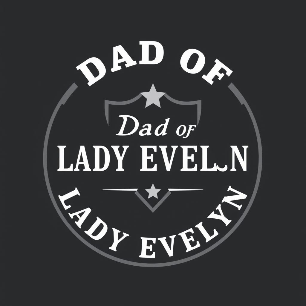 A masculine circle logo design for 'Dad of Lady Evelyn'