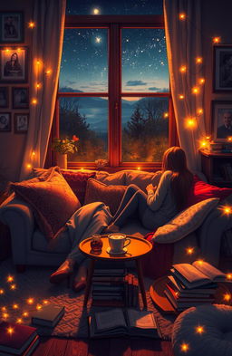 A nostalgic and heartwarming scene depicting a cozy and intimate space shared between two people