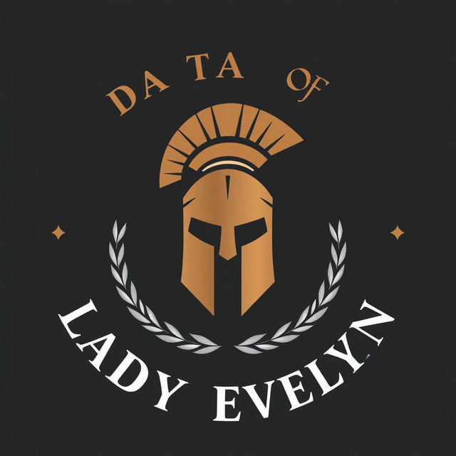 A masculine circle logo design for 'Dad of Lady Evelyn' featuring Spartan elements