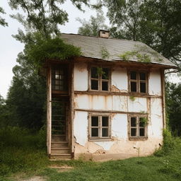 An old house with two floors