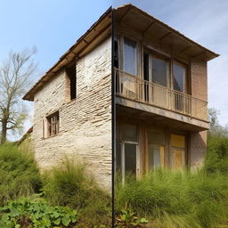 An old house with two floors