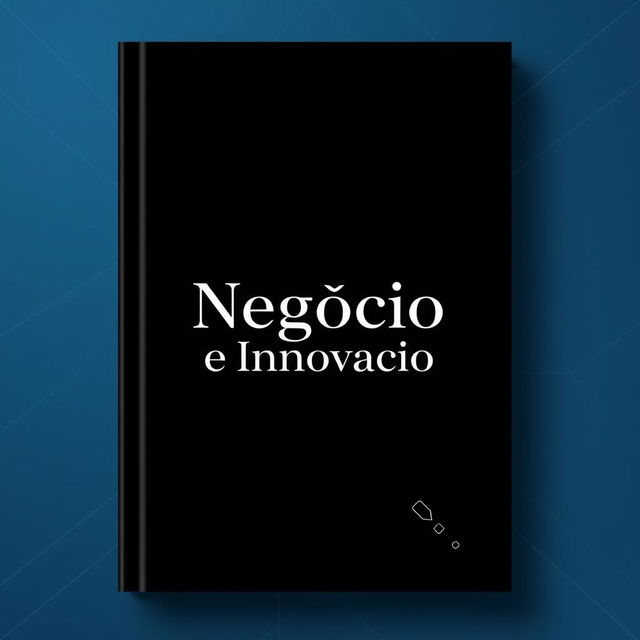 Um design de capa de livro sofisticado e moderno intitulada "Negócio e Inovação"