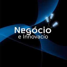 Um design de capa de livro sofisticado e moderno intitulada "Negócio e Inovação"