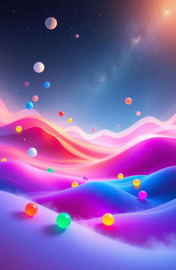 An abstract representation of uncharted feelings, featuring a surreal landscape with vibrant colors blending into one another