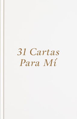 A minimalist and elegant book cover titled '31 Cartas Para Mí'