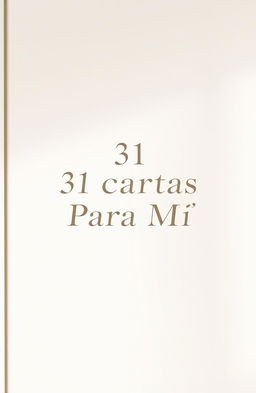 A minimalist and elegant book cover titled '31 Cartas Para Mí'
