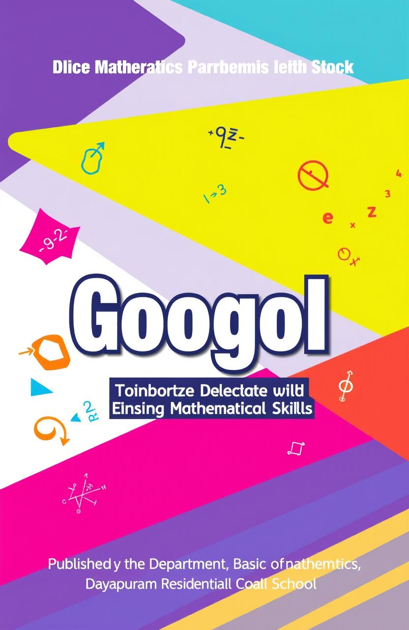 A creatively designed book cover for a mathematics textbook titled 'Googol', showcasing vibrant colors and engaging graphics