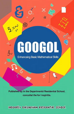 A creatively designed book cover for a mathematics textbook titled 'Googol', showcasing vibrant colors and engaging graphics