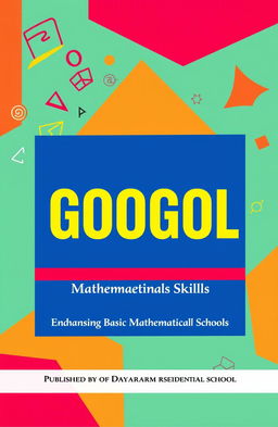 A creatively designed book cover for a mathematics textbook titled 'Googol', showcasing vibrant colors and engaging graphics