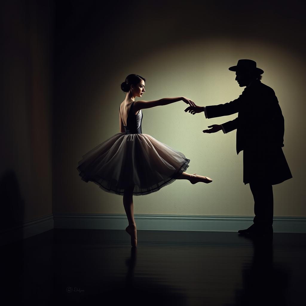 A poignant depiction of a ballerina performing a dance that embodies the themes of love and betrayal