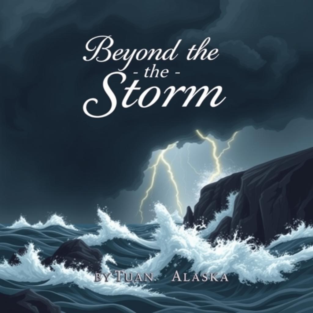 A dramatic book cover illustration featuring a powerful storm scene