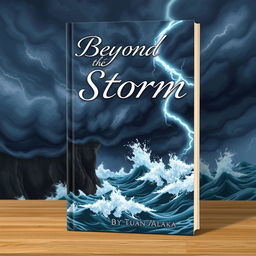 A dramatic book cover illustration featuring a powerful storm scene