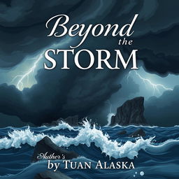 A dramatic book cover illustration featuring a powerful storm scene