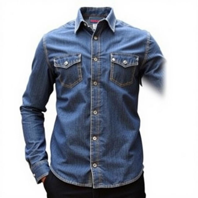 A stylish long-sleeve shirt made from high-quality American denim fabric