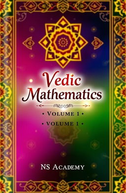 A beautifully designed book cover for 'Vedic Mathematics, Volume 1' from NS Academy