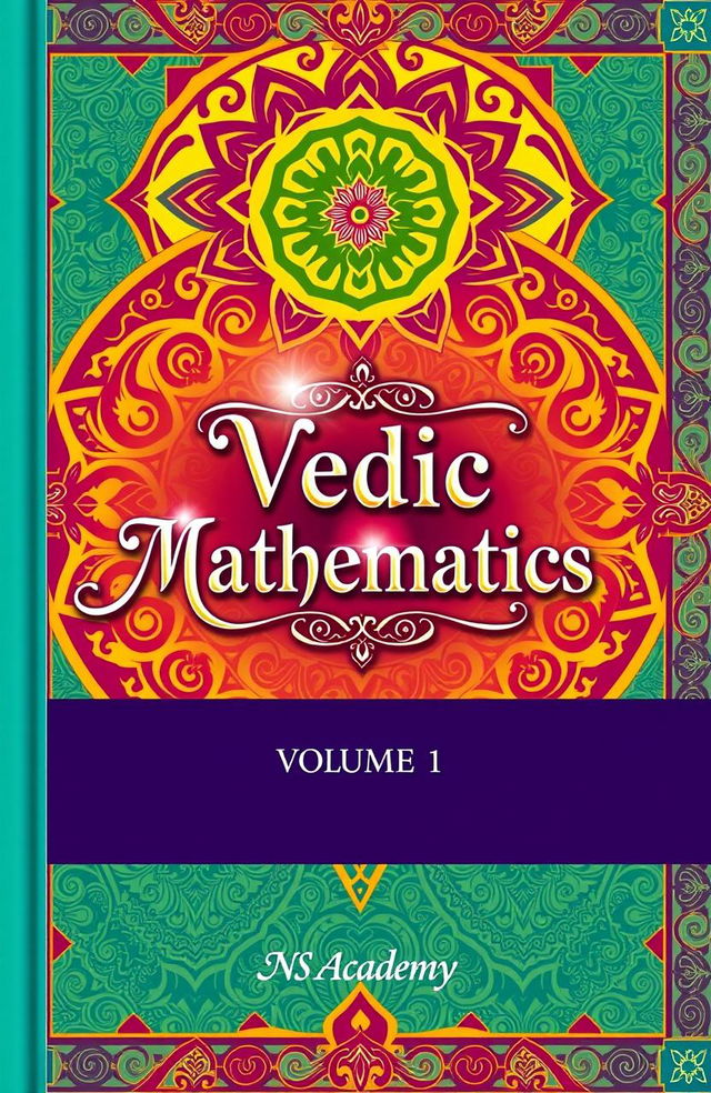 A beautifully designed book cover for 'Vedic Mathematics, Volume 1' from NS Academy