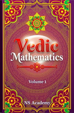 A beautifully designed book cover for 'Vedic Mathematics, Volume 1' from NS Academy