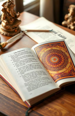 An open book showcasing the front cover of 'Vedic Mathematics, Volume -1, NS Academy', featuring intricate designs inspired by ancient Indian patterns
