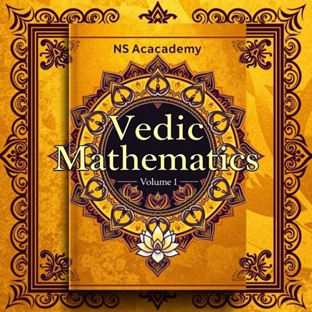 A visually appealing cover for 'Vedic Mathematics, Volume 1' by NS Academy