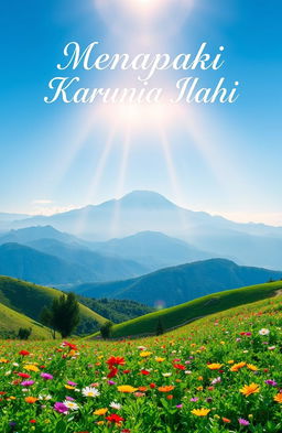 A book cover design for a title "Menapaki Karunia Ilahi"