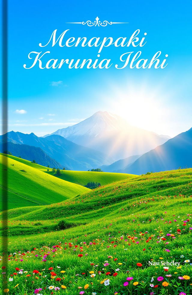 A book cover design for a title "Menapaki Karunia Ilahi"