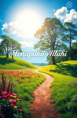 A serene landscape depicting the phrase "Menapaki Karunia Ilahi", illustrating a divine journey through nature