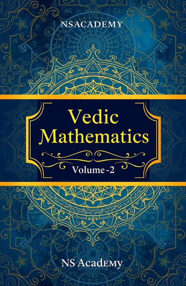 An intricately designed cover page for a book titled 'Vedic Mathematics, Volume -2' by NS Academy