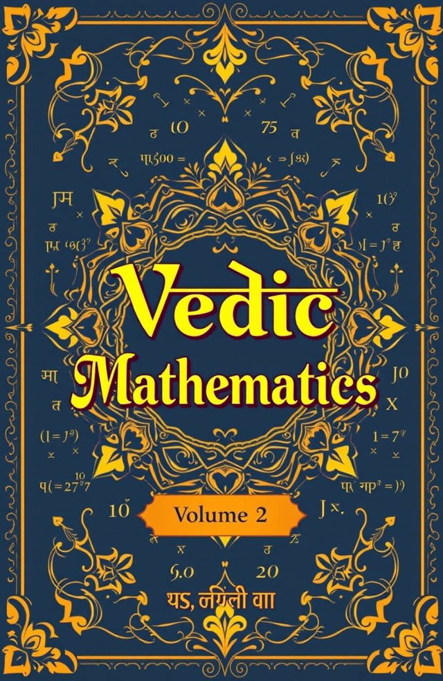 A beautifully designed cover for a book titled 'Vedic Mathematics Volume 2 - NS Academy'