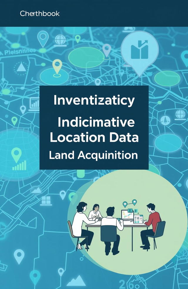 A comprehensive report cover design focused on 'Inventory Socialization of Indicative Location Data for Land Acquisition'