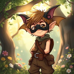 A whimsical illustration of a halfling character, exuding charm and mischief