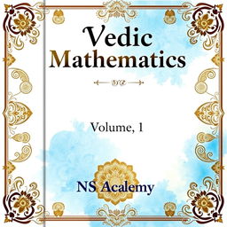 A beautifully designed cover for a book titled 'Vedic Mathematics, Volume 1' by NS Academy