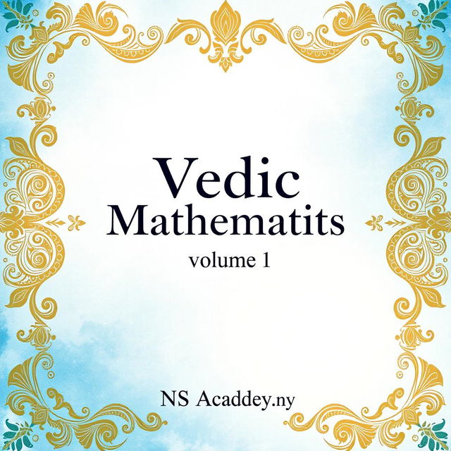 A beautifully designed cover for a book titled 'Vedic Mathematics, Volume 1' by NS Academy