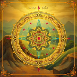 A captivating illustration of a Vedic Mathematics concept, showcasing intricate geometry and patterns derived from ancient Indian mathematics