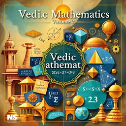 An engaging illustration representing key concepts from Vedic Mathematics, Volume 2, NS Academy