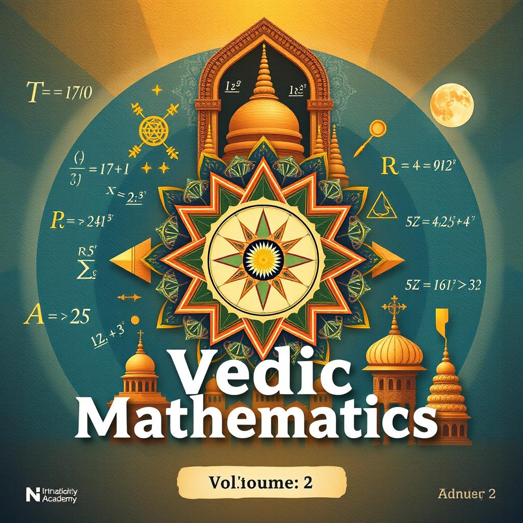 An engaging illustration representing key concepts from Vedic Mathematics, Volume 2, NS Academy