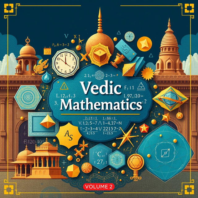 An engaging illustration representing key concepts from Vedic Mathematics, Volume 2, NS Academy