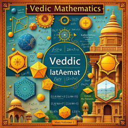 An engaging illustration representing key concepts from Vedic Mathematics, Volume 2, NS Academy