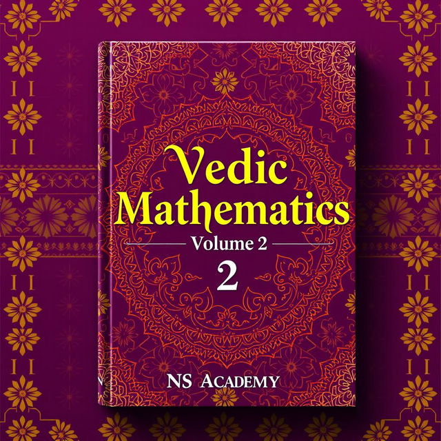 A captivating book cover for 'Vedic Mathematics, Volume 2' by NS Academy